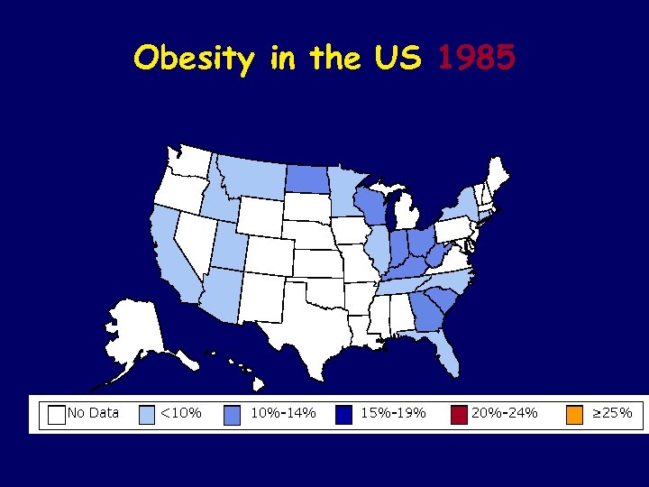 Obesity in the US 1985 