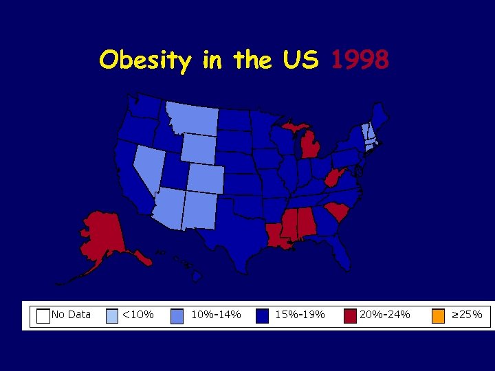 Obesity in the US 1998 