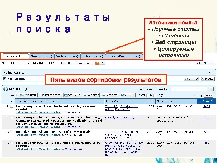 Результаты поиска Источники поиска: • Научные статьи • Патенты • Веб-страницы • Цитируемые источники