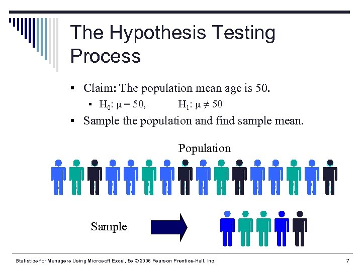 The Hypothesis Testing Process § Claim: The population mean age is 50. § H