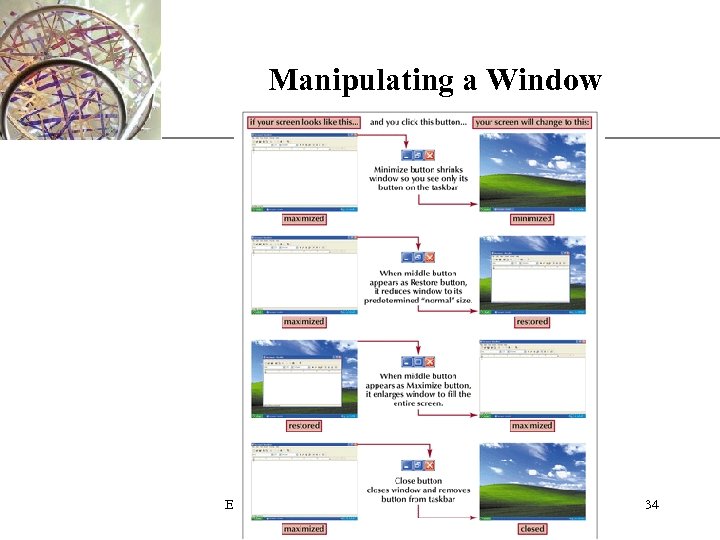 Manipulating a Window Exploring the Basics of Microsoft Windows XP XP 34 