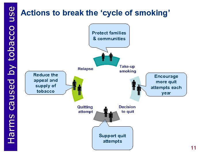 Harms caused by tobacco use Actions to break the ‘cycle of smoking’ Protect families