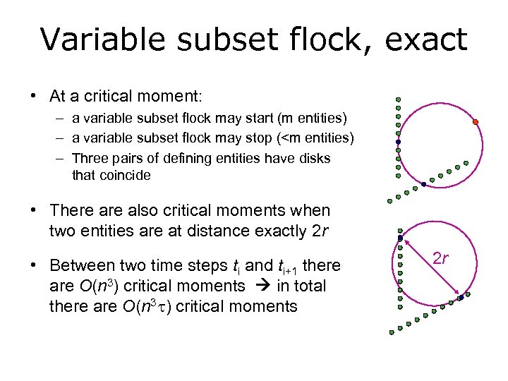 Variable subset flock, exact • At a critical moment: – a variable subset flock