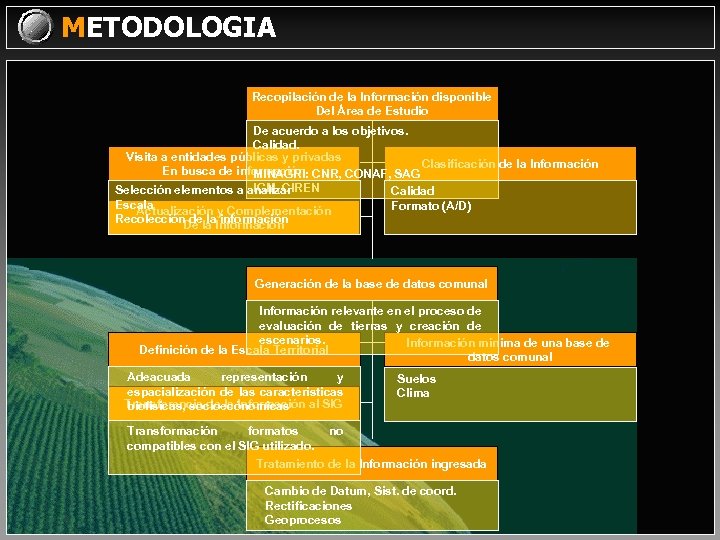 METODOLOGIA Recopilación de la Información disponible Del Área de Estudio De acuerdo a los