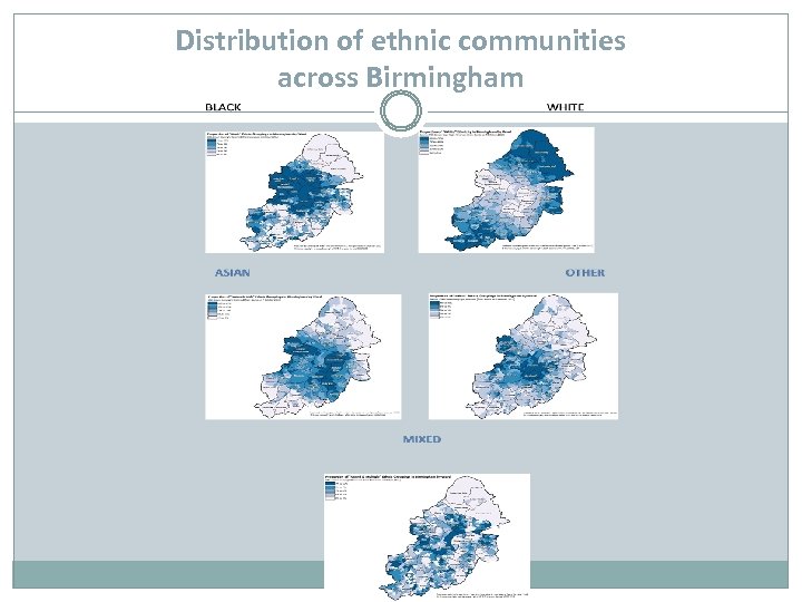 Distribution of ethnic communities across Birmingham 