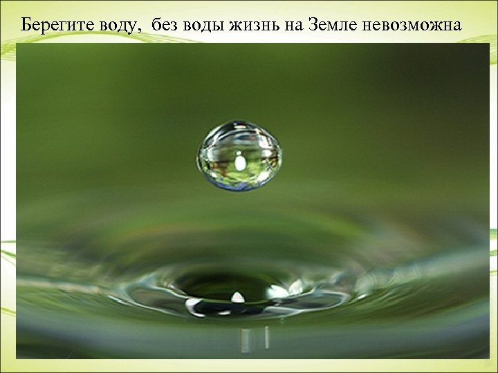 Берегите воду, без воды жизнь на Земле невозможна • В современном мире, когда проблема