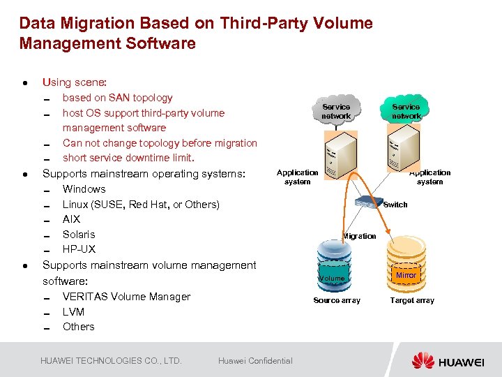 Data Migration Based on Third-Party Volume Management Software l Using scene: ▬ ▬ l