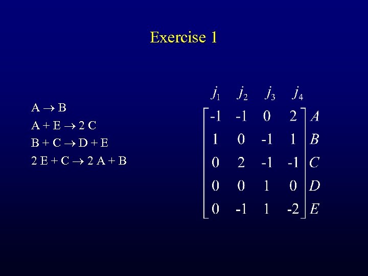 Exercise 1 A B A+E 2 C B+C D+E 2 E+C 2 A+B 