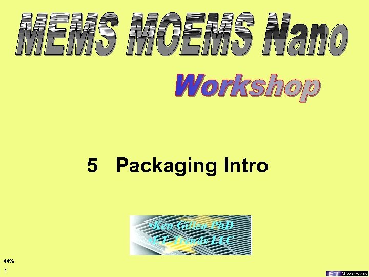5 Packaging Intro • Ken Gilleo Ph. D • ET-Trends LLC 44% 1 