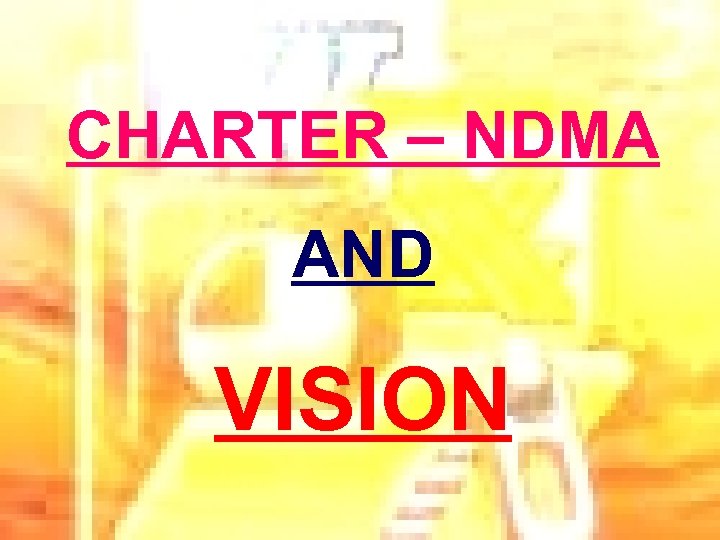CHARTER – NDMA AND VISION 