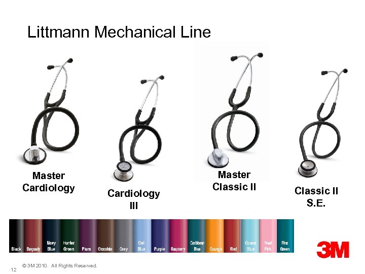  Littmann Mechanical Line Master Cardiology 12 © 3 M 2010. All Rights Reserved.