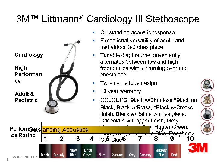  3 M™ Littmann® Cardiology III Stethoscope § § Cardiology High Performan ce Adult