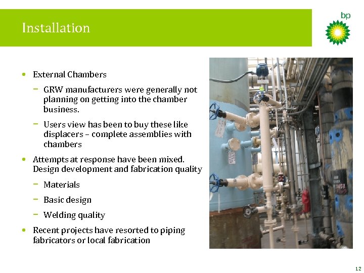 Installation • External Chambers − GRW manufacturers were generally not planning on getting into