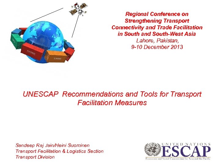Regional Conference on Strengthening Transport Connectivity and Trade Facilitation in South and South-West Asia