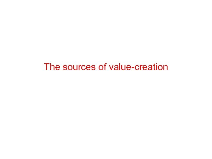 The sources of value-creation 