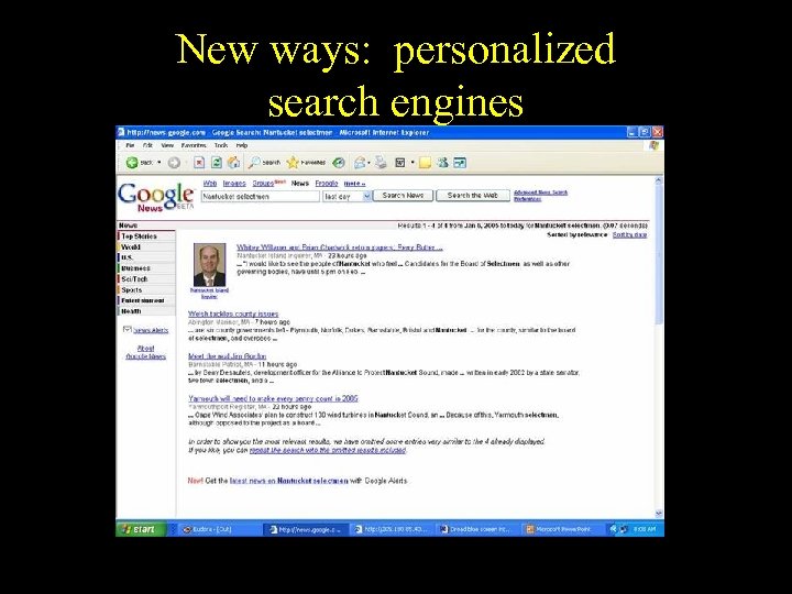 New ways: personalized search engines 