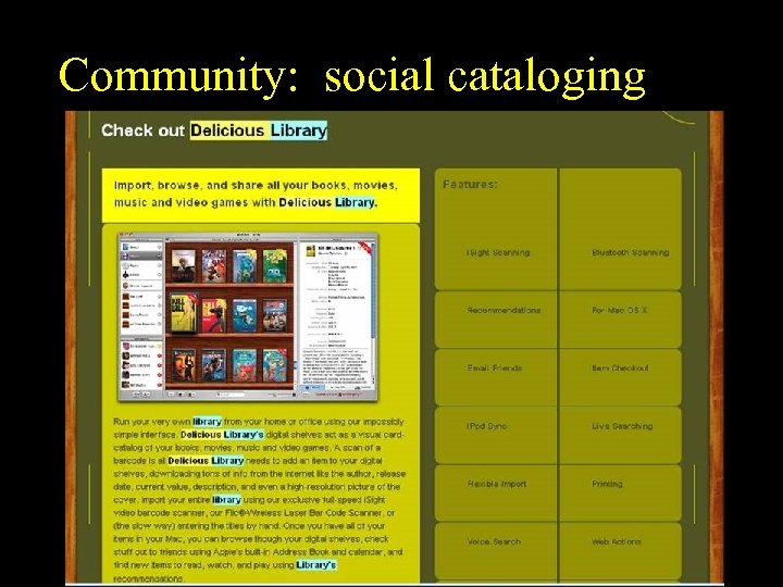 Community: social cataloging 