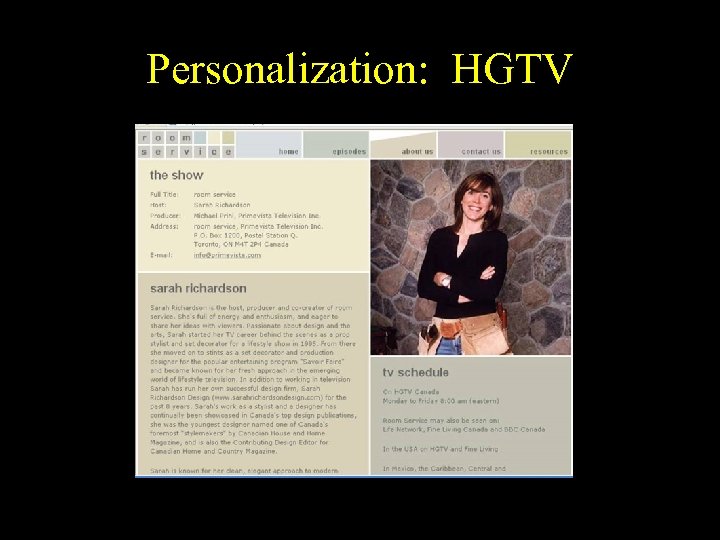 Personalization: HGTV 