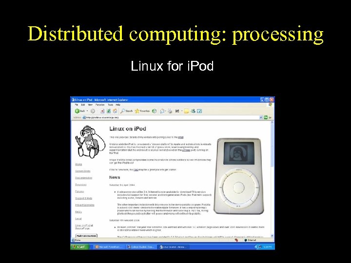 Distributed computing: processing Linux for i. Pod 