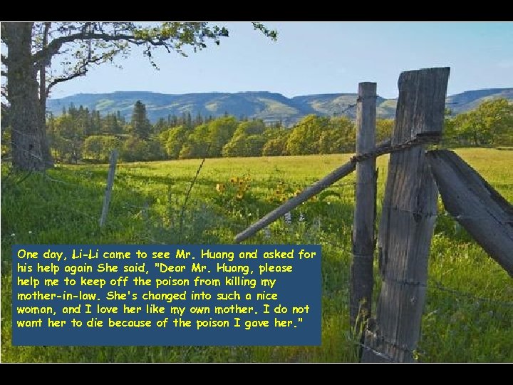 One day, Li-Li came to see Mr. Huang and asked for his help again