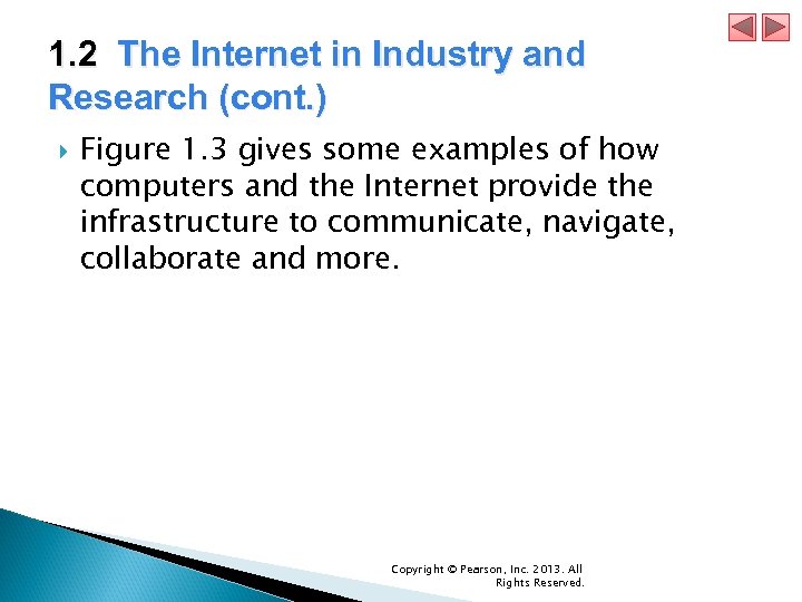 1. 2 The Internet in Industry and Research (cont. ) Figure 1. 3 gives