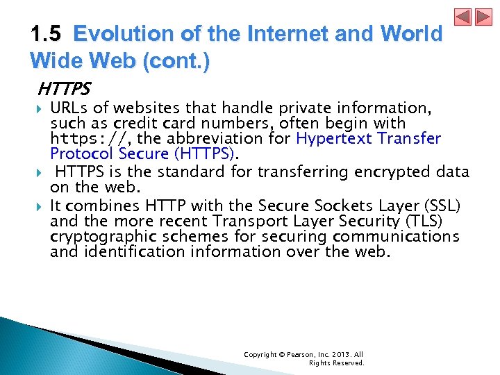1. 5 Evolution of the Internet and World Wide Web (cont. ) HTTPS URLs
