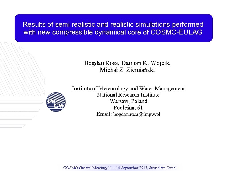 Results of semi realistic and realistic simulations performed with new compressible dynamical core of