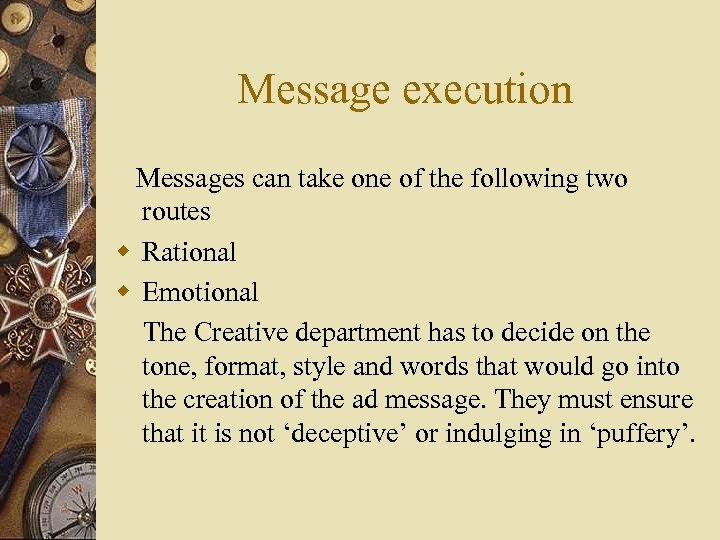 Message execution Messages can take one of the following two routes w Rational w