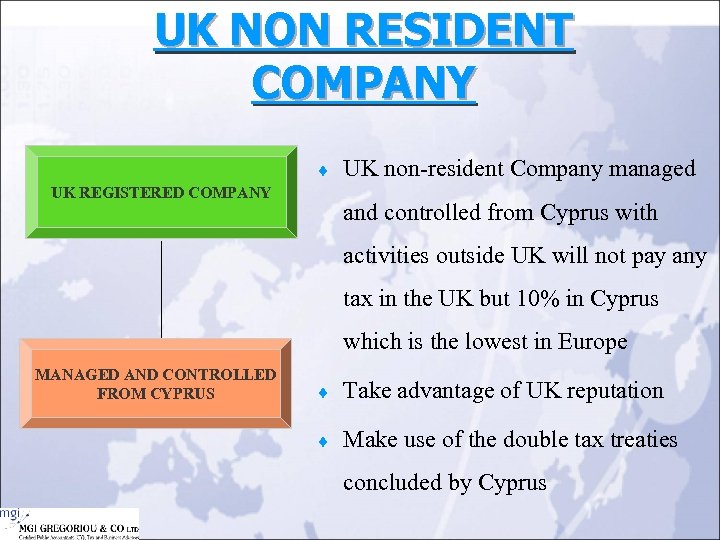 UK NON RESIDENT COMPANY ¨ UK REGISTERED COMPANY UK non-resident Company managed and controlled