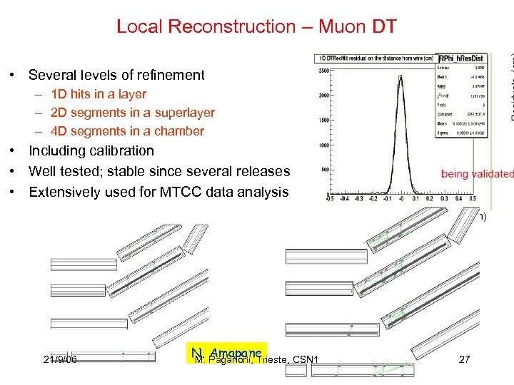 Local Reconstruction – Muon DT • Several levels of refinement – 1 D hits