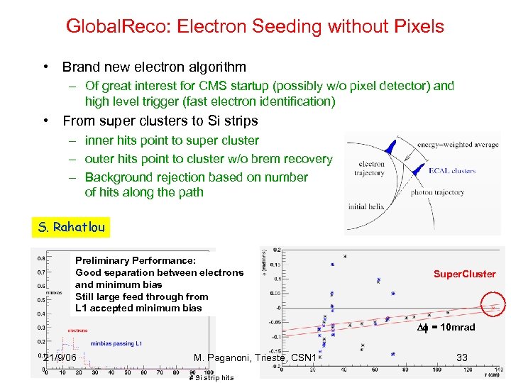 Global. Reco: Electron Seeding without Pixels • Brand new electron algorithm – Of great