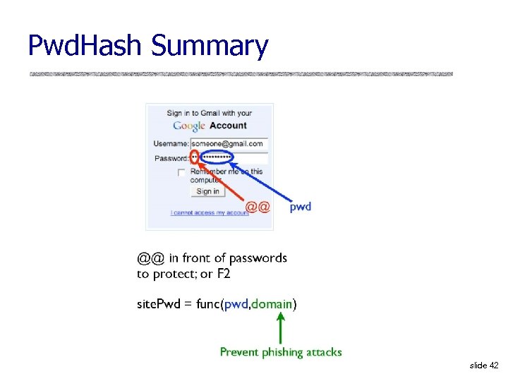 Pwd. Hash Summary slide 42 
