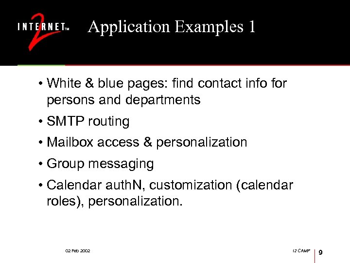 Application Examples 1 • White & blue pages: find contact info for persons and