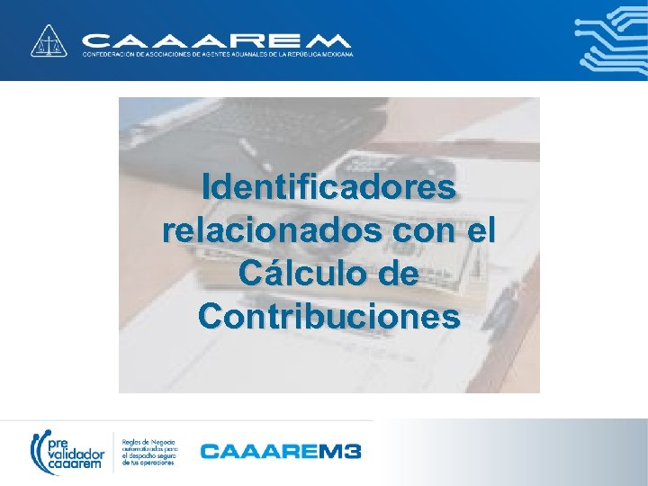 Identificadores relacionados con el Cálculo de Contribuciones 