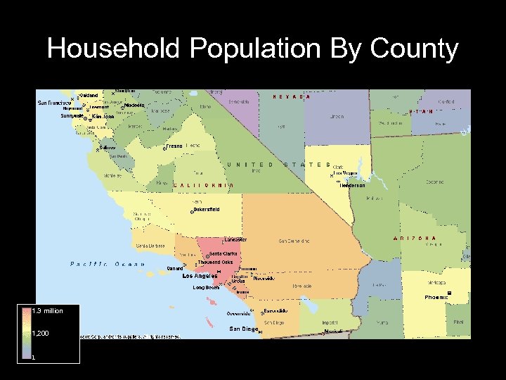 Household Population By County 1. 3 million 1, 200 1 