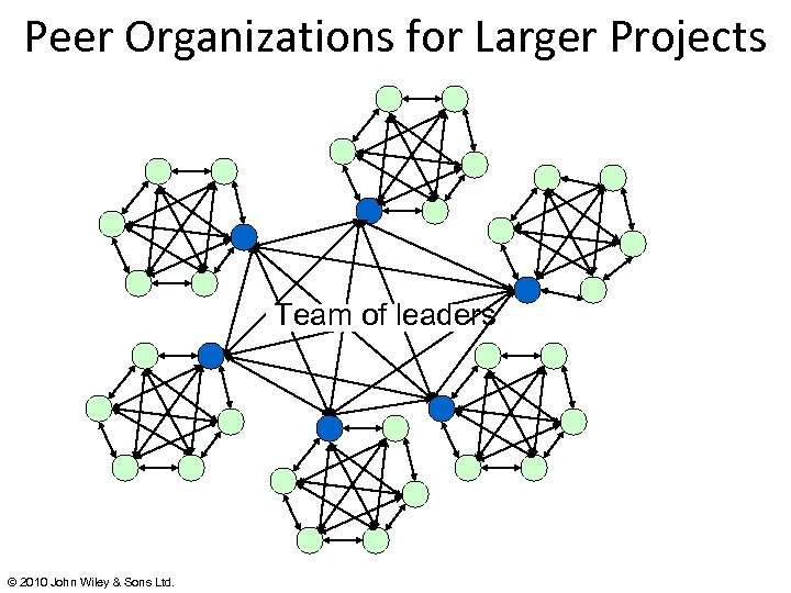 Peer Organizations for Larger Projects Team of leaders © 2010 John Wiley & Sons