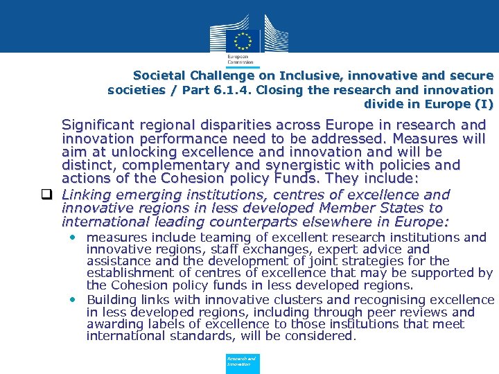 Societal Challenge on Inclusive, innovative and secure societies / Part 6. 1. 4. Closing