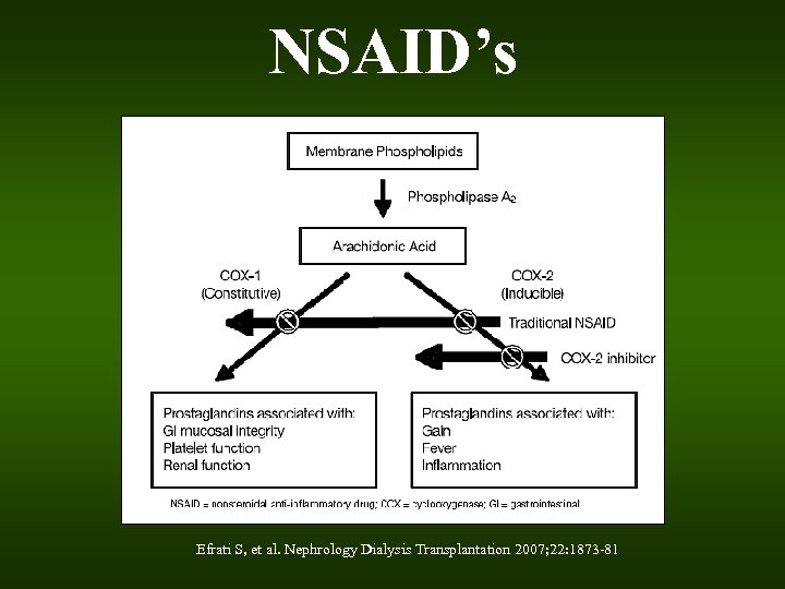 NSAID’s Efrati S, et al. Nephrology Dialysis Transplantation 2007; 22: 1873 -81 