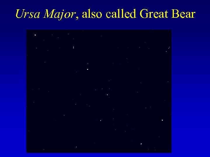 Ursa Major, also called Great Bear 