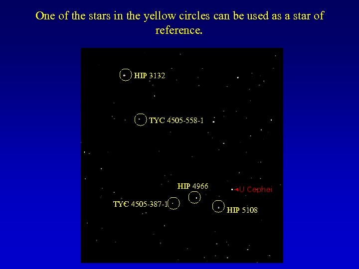 One of the stars in the yellow circles can be used as a star