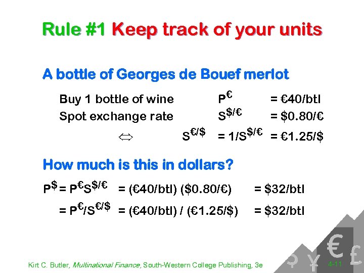 Rule #1 Keep track of your units A bottle of Georges de Bouef merlot