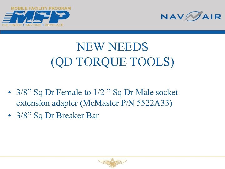 NEW NEEDS (QD TORQUE TOOLS) • 3/8” Sq Dr Female to 1/2 ” Sq