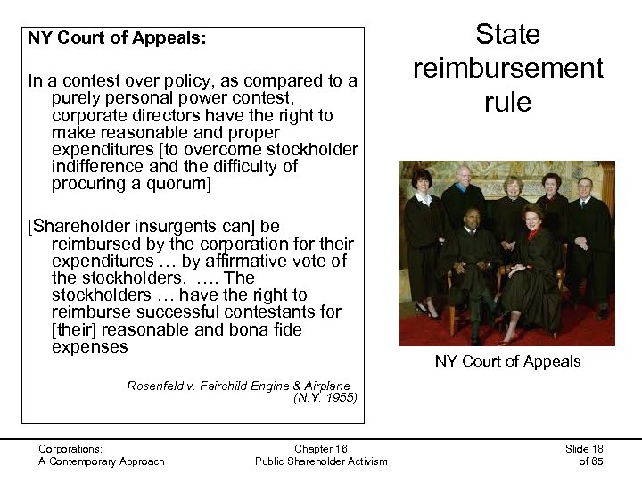 NY Court of Appeals: In a contest over policy, as compared to a purely