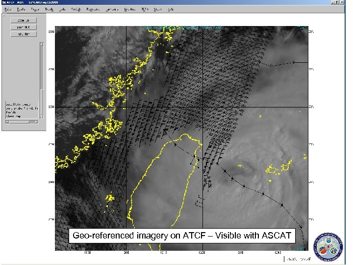 Geo-referenced imagery on ATCF – Visible with ASCAT 