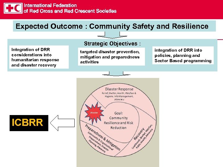 Expected Outcome : Community Safety and Resilience Strategic Objectives : Integration of DRR considerations