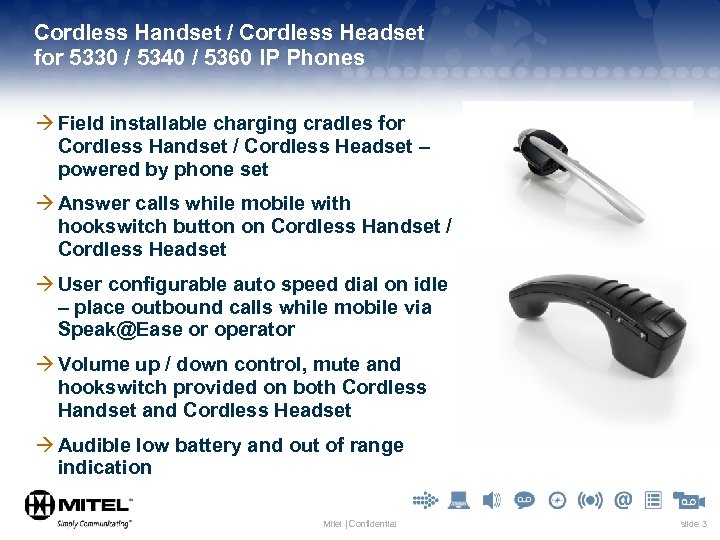 Cordless Handset / Cordless Headset for 5330 / 5340 / 5360 IP Phones à