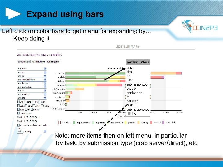 Expand using bars Left click on color bars to get menu for expanding by…