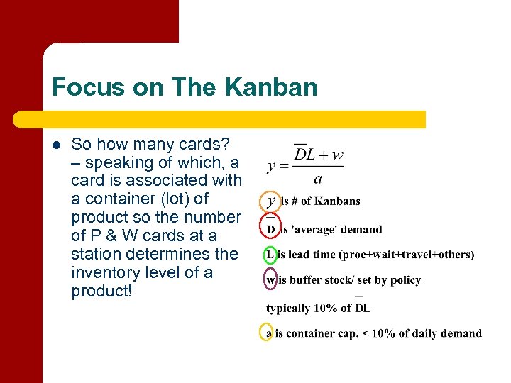 Focus on The Kanban l So how many cards? – speaking of which, a