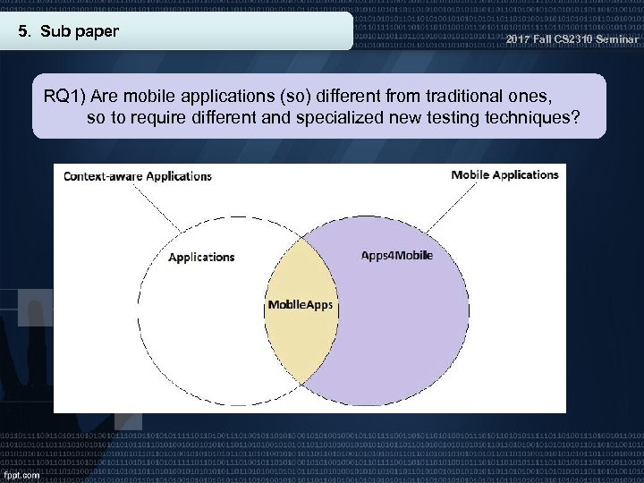 5. Sub paper 2017 Fall CS 2310 Seminar RQ 1) Are mobile applications (so)
