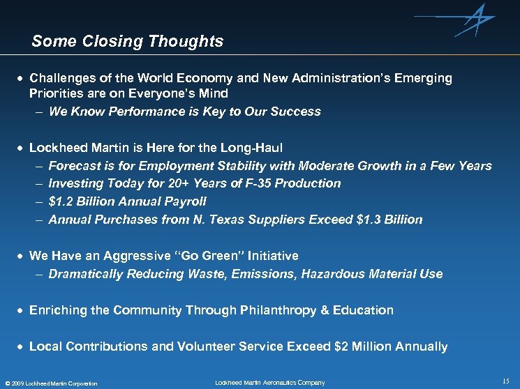 Some Closing Thoughts · Challenges of the World Economy and New Administration’s Emerging Priorities